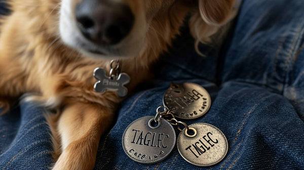 Stamped dog id tags on sale