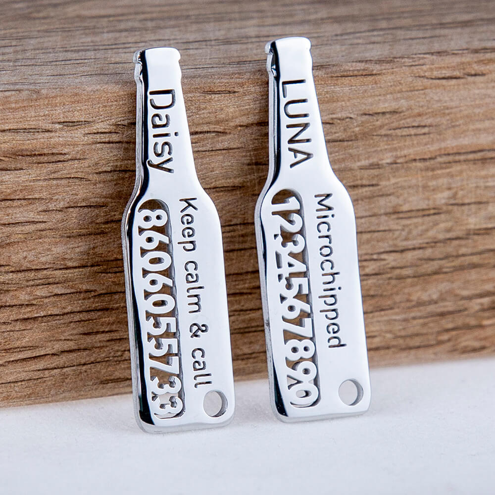 Beer Bottle Dog ID Tag