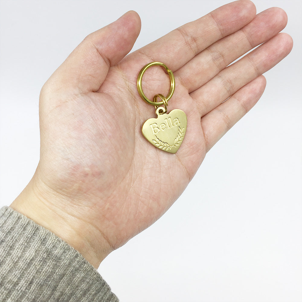 Engraved tag in hand