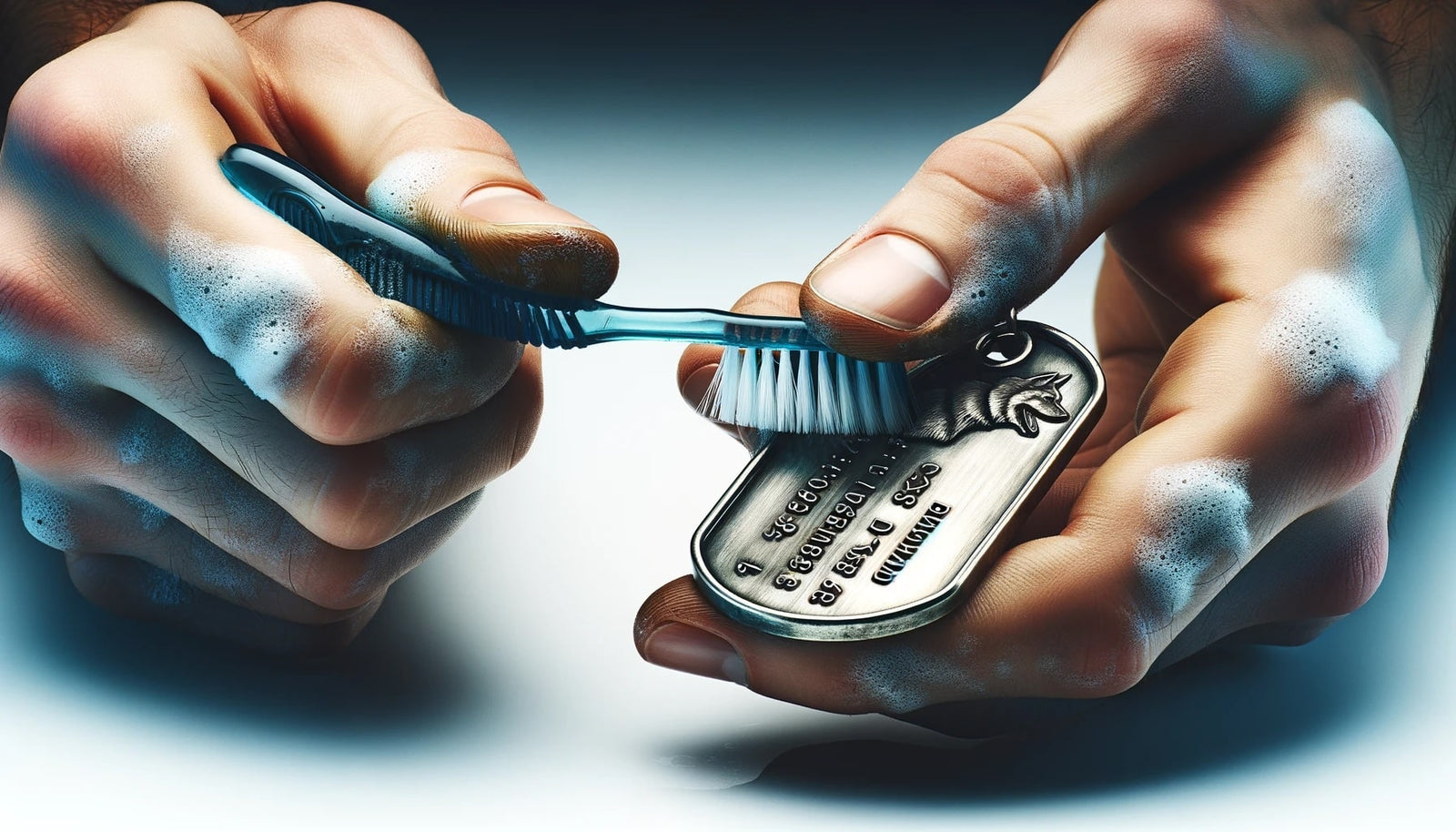 clean a dog tag