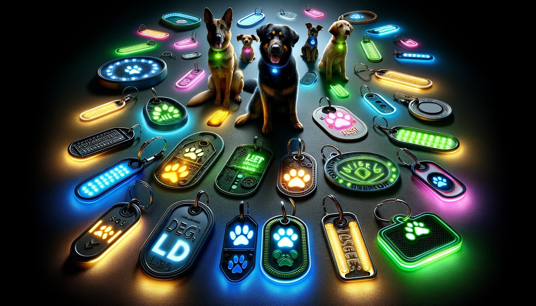 Led hot sale dog tags