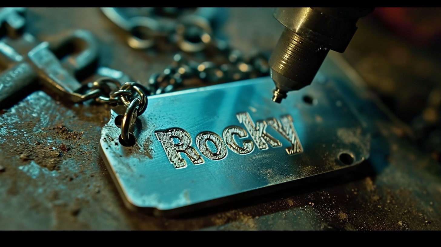 CNC engraving dog tag