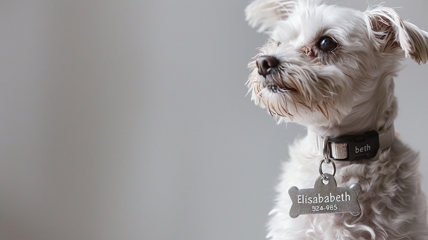 small Dog with Bone shaped tag