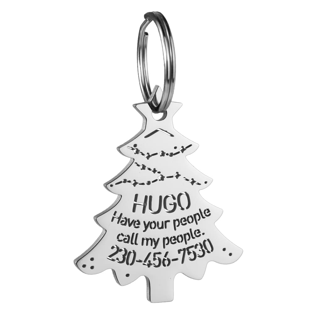 Christmas Tree Dog ID Tag Taglec