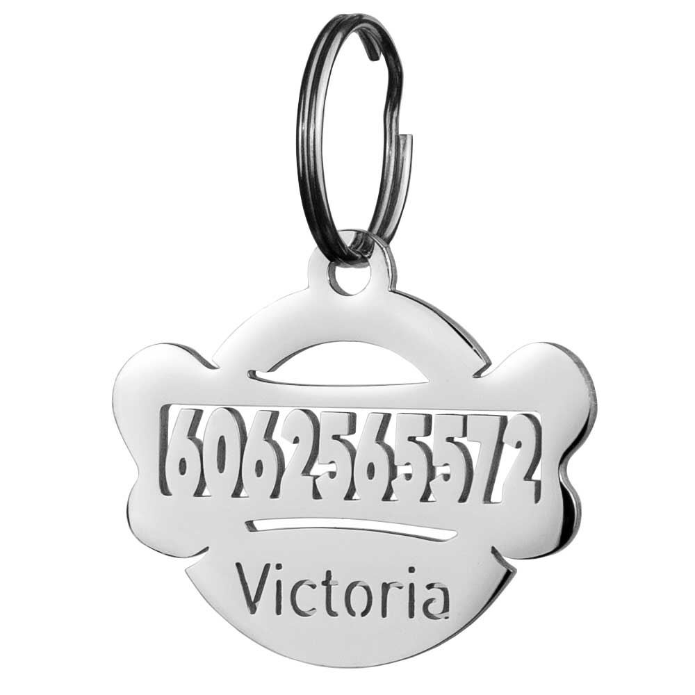 Silver bone dog tag cheap